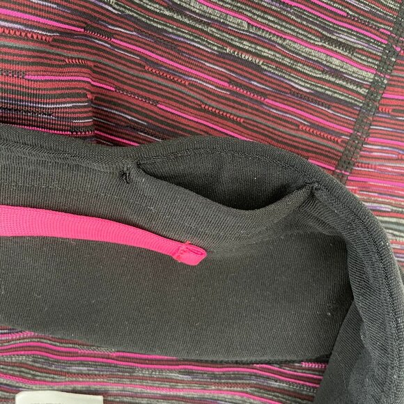 Running Room Fit-Wear Striped Crop Capri Length Leggings Pink Purp Blk Gray Sz M - Picture 5 of 13